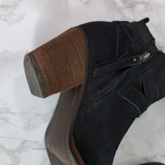 Sam Edelman Merton Black Suede Leather Zip Ankle Booties Size 7.5 - Picture 8 of 13